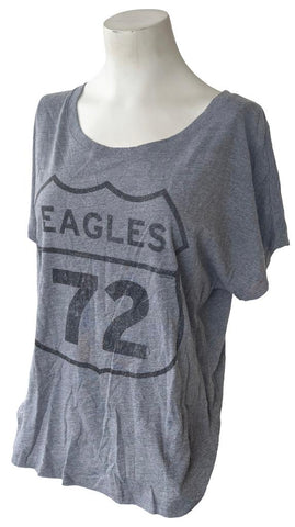 Next Level Women's Eagles Highway 72 Graphic Gray Short Sleeve Shirt Size Large