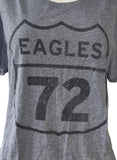 Next Level Women's Eagles Highway 72 Graphic Gray Short Sleeve Shirt Size Large