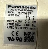 Panasonic MSMA022A1E AC Servo Motor w/ Shimpo-Nidec VRKF-S9C-200-M5 Able Reducer