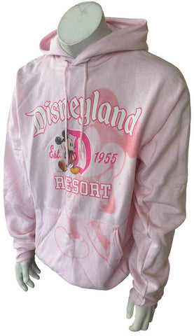 Disney Men's Disneyland Resort Est. 1955 Mickey Mouse Pink Hoodie Size Large