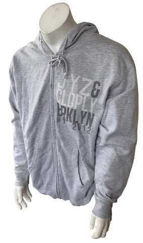 Independent Men's Jay-Z & Coldplay Brooklyn NY 2012 Gray Zip-Up Hoodie Size L