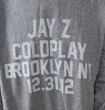 Independent Jay-Z & Coldplay Brooklyn NY 2012 Gray Pullover Sweatshirt Size L