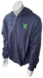Anvil Men's Textile Exchange Graphic Navy Zip-Up Hoodie Size Large
