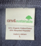 Anvil Men's Textile Exchange Graphic Navy Zip-Up Hoodie Size Large