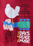 Jon Lauren Men's Woodstock Music & Art Fair White Lake NY Red Hoodie Size Large