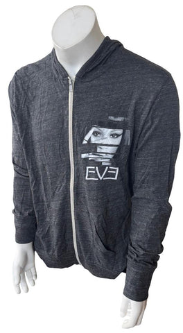 Alternative Earth Men's EVE Graphic Gray Zip-Up Hoodie Size X-Large