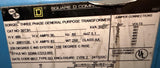 Square D 30T3H Transformer 30 KVA 480V HV 208/120V LV Class AA 3 Phase