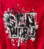 Anvil Men's Sea World Graphic Red Pullover Sweatshirt Size Medium