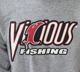 Hanes Men's Vicious Fishing Graphic Gray Hoodie Size Small