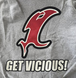 Hanes Men's Vicious Fishing Graphic Gray Hoodie Size Small