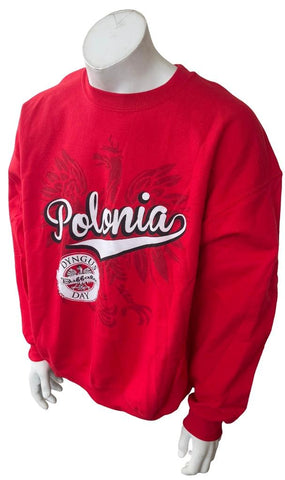Gildan Men's Dyngus Day Buffalo Polonia Graphic Red Sweatshirt Size X-Large
