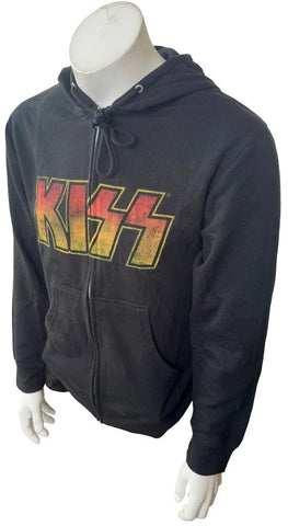 Independent Men's Kiss Loud And Proud EST '73 Black Zip-Up Hoodie Size Small