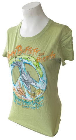 Kavio Women's Jimmy Buffet And Friends Mother Ocean 2010 Green Shirt Size M