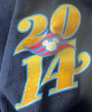 Gildan Boys Mickey Mouse Disney Cruise Line 2014 Navy Zip-Up Hoodie Size Small