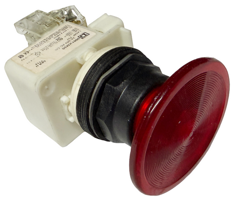 Square D 9001KM35 Illuminated Push Button Series H Red Mushroom 24-28V AC-DC