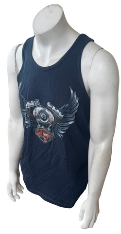 Harley Davidson Men's Engine Block Graphic Black Tank Top Size Medium