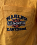 Hanes Men's Harley-Davidson Motorcycles Graphic Yellow Pocket Shirt Size Medium