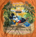 Disney Cruise Line Men's Castaway Cay, Bahamas Orange Short Sleeve Shirt Size M