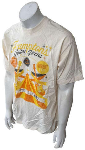 Bayside Men's Peter Frampton's Guitar Circus World Tour 2013 Beige Shirt Size L