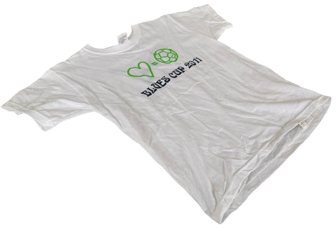 Puma Youth Love Soccer Blues Cup 2011 White Short Sleeve Shirt Size Medium