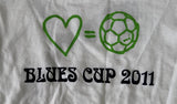 Puma Youth Love Soccer Blues Cup 2011 White Short Sleeve Shirt Size Medium