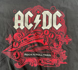 Anvil Youth AC/DC Rock N Roll Train Black Short Sleeve Shirt Size X-Large