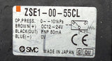 SMC ZSE1-00-55CL Vacuum Switch 1 to -101 kPa 12-24VDC PNP 80mA