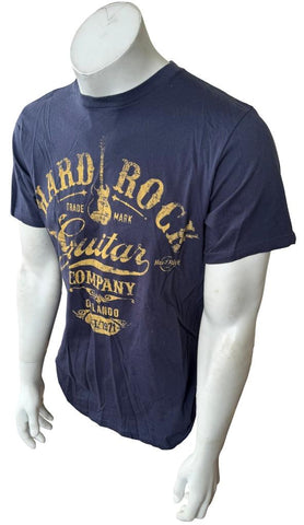 Hard Rock Cafe Men's Hard Rock Guitar Company Orlando Navy Shirt Size Medium