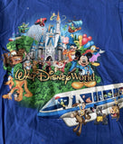 Disney Boys Mickey Mouse & Friends Walt Disney World Blue Shirt Size Medium