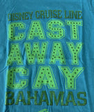 Disney Cruise Line Girls Castaway Cay Bahamas Graphic Blue Shirt Size Medium
