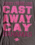 Disney Cruise Line Girls Castaway Cay Bahamas Graphic Gray Shirt Size Medium
