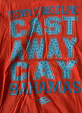 Disney Cruise Line Girls Castaway Cay Bahamas Graphic Orange Shirt Size Medium