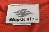 Disney Cruise Line Girls Castaway Cay Bahamas Graphic Orange Shirt Size Medium