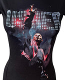 Tultex Women's Usher In Concert Graphic Black Short Sleeve Shirt Size Small