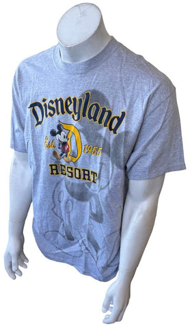 Disney Men's Disneyland Resort Mickey Mouse Gray Short Sleeve Shirt Size Large