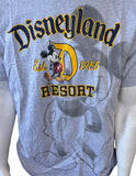 Disney Men's Disneyland Resort Mickey Mouse Gray Short Sleeve Shirt Size Large