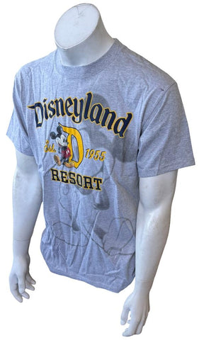 Disney Men's Disneyland Resort Mickey Mouse Gray Short Sleeve Shirt Size Medium