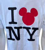Disney Cruise Line Men's I Love New York Mickey Mouse White Shirt Size Medium