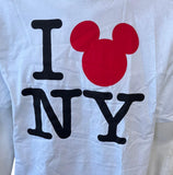 Disney Cruise Line Men's I Love New York Mickey Mouse White Shirt Size Large