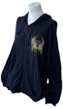Disney Women's Mickey Mouse Wings Graphic Black Zip-Up Hoodie Size XL