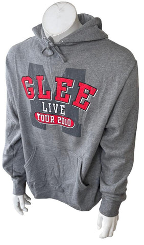 Independent Men's Glee Live Tour 2010 Graphic Gray Hoodie Size Large