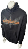 Independent Men's Harley-Davidson Winged Cross Graphic Black Hoodie Size Large