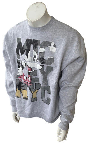 Hanes Men's Disney Mickey Mouse New York City Gray Pullover Sweatshirt Size L