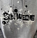 Anvil Men's Seaworld Graphic Gray Pullover Hoodie Size Medium
