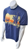 Disney Men's Mickey Mouse Sunset Surf Board Blue Short Sleeve Shirt Size Large