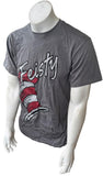 Anvil Men's The Cat In The Hat Feisty Graphic Gray Short Sleeve Shirt Size M