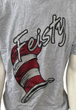Anvil Men's The Cat In The Hat Feisty Graphic Gray Short Sleeve Shirt Size Large