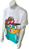 Disney Men's Perry The Platypus Graphic White Short Sleeve Shirt Size Large