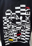 Disney Men's Classic Mickey Mouse 28 Checkered Graphic Black Shirt Size Large