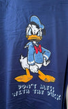 Disney Men's Donald Duck Don't Mess With The Duck Graphic Blue Shirt Size 3XL